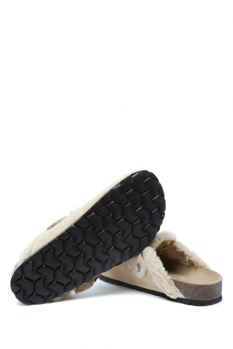 K14207-029SD Kifidis Soft Step Kadın Süet Deri Sabo Mantar Terlik 36-41 Bej/Beige