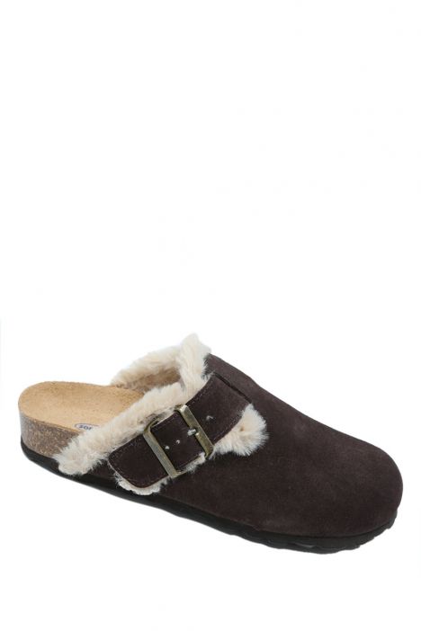 K14207-029SD Kifidis Soft Step Kadın Süet Deri Sabo Mantar Terlik 36-41 Koyu Kahve/Dark Brown