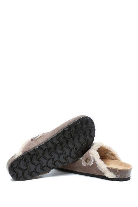 K14207-029SD Kifidis Soft Step Kadın Süet Deri Sabo Mantar Terlik 36-41 Vizon/Taupe