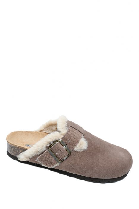 K14207-029SD Kifidis Soft Step Kadın Süet Deri Sabo Mantar Terlik 36-41 Vizon/Taupe