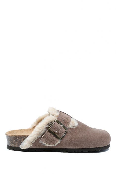 K14207-029SD Kifidis Soft Step Kadın Süet Deri Sabo Mantar Terlik 36-41 Vizon/Taupe