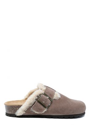 K14207-029SD Kifidis Soft Step Kadın Süet Deri Sabo Mantar Terlik 36-41 Vizon/Taupe