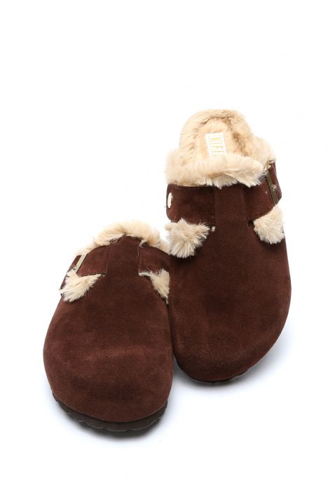 K14207SK Kifidis Soft Step Kadın Süet Deri Sabo Mantar Terlik 36-41 Kahverengi/Brown