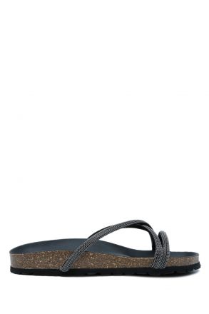 K14304 Kifidis Soft Step Kadın Taşlı Mantar Terlik 36-41 Black/Siyah