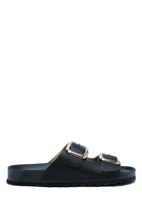 K14400 Kifidis Soft Step Çift Bantlı Mantar Terlik 36-41 Black/Siyah