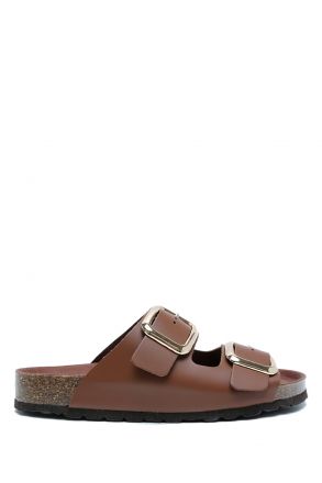 K14400 Kifidis Soft Step Çift Bantlı Mantar Terlik 36-41 Brown/Kahverengi