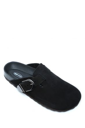K14616SD Kifidis Soft Step Kadın Süet Deri Sabo Mantar Terlik 36-41 Siyah/Black