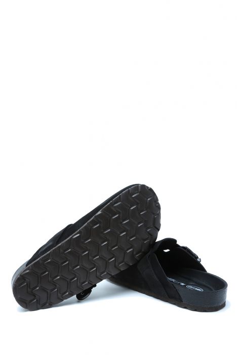 K14616SD Kifidis Soft Step Kadın Süet Deri Sabo Mantar Terlik 36-41 Siyah/Black