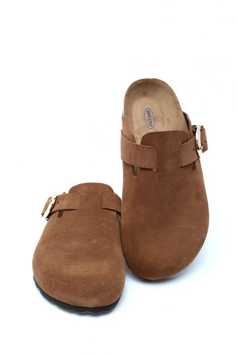 K14616SD Kifidis Soft Step Kadın Süet Deri Sabo Mantar Terlik 36-41 Kahve/Cuoio