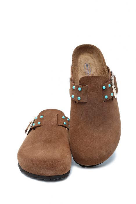 K14653SD Kifidis Soft Step Kadın Süet Deri Sabo Mantar Terlik 36-41 Kahve/Cuoio