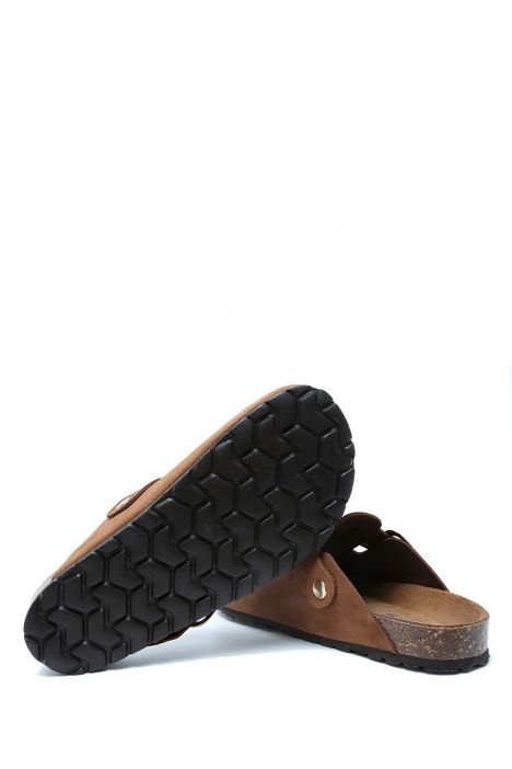 K14653SD Kifidis Soft Step Kadın Süet Deri Sabo Mantar Terlik 36-41 Kahve/Cuoio