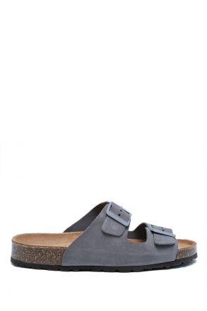 K14942 Kifidis Soft Step Erkek Çift Bantlı Mantar Terlik 41-46 Grey/Gri Süet