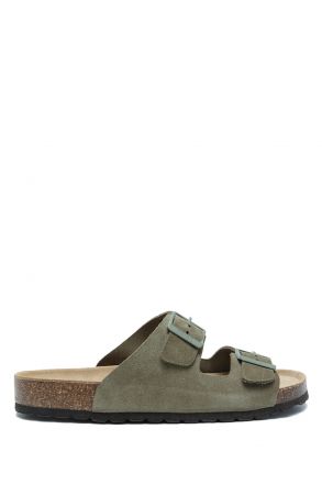 K14942 Kifidis Soft Step Erkek Çift Bantlı Mantar Terlik 41-46 Khaki/Haki