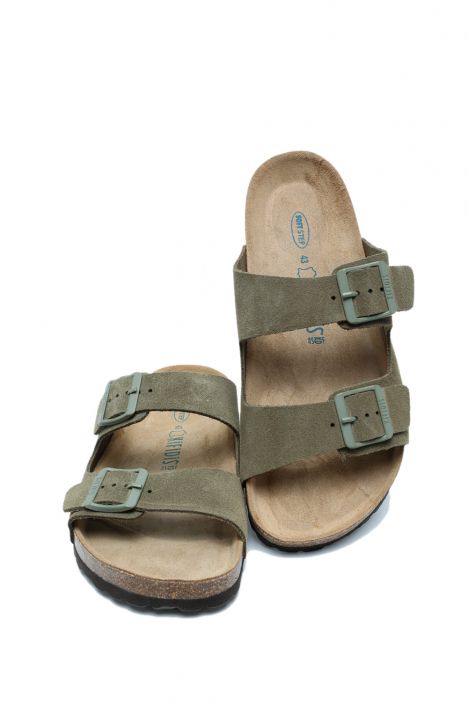 K14942 Kifidis Soft Step Erkek Çift Bantlı Mantar Terlik 41-46 Khaki/Haki