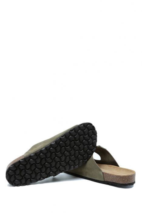 K14942 Kifidis Soft Step Erkek Çift Bantlı Mantar Terlik 41-46 Khaki/Haki