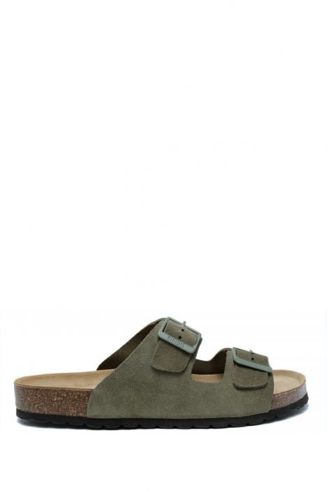 K14942 Kifidis Soft Step Erkek Çift Bantlı Mantar Terlik 41-46 Khaki/Haki