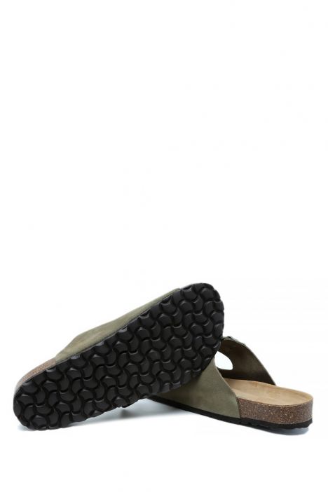 K14942 Kifidis Soft Step Erkek Çift Bantlı Mantar Terlik 41-46 Khaki/Haki