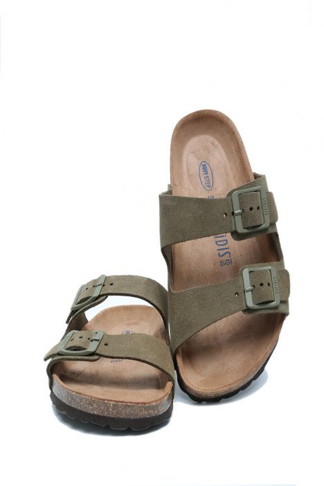 K14943 Kifidis Soft Step Kadın Çift Bantlı Mantar Terlik 36-41 Khaki/Haki