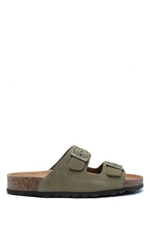 K14943 Kifidis Soft Step Kadın Çift Bantlı Mantar Terlik 36-41 Khaki/Haki
