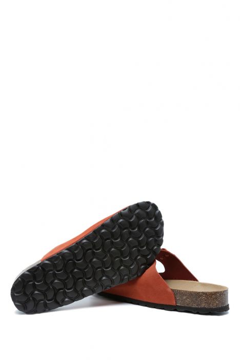 K14943 Kifidis Soft Step Kadın Çift Bantlı Mantar Terlik 36-41 Ruggine/Kiremit