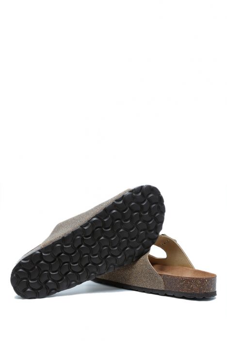K15011 Kifidis Soft Step Kadın Çift Bantlı Mantar Terlik 36-41 Bronce/Bronz