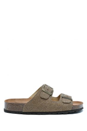 K15011 Kifidis Soft Step Kadın Çift Bantlı Mantar Terlik 36-41 Bronce/Bronz