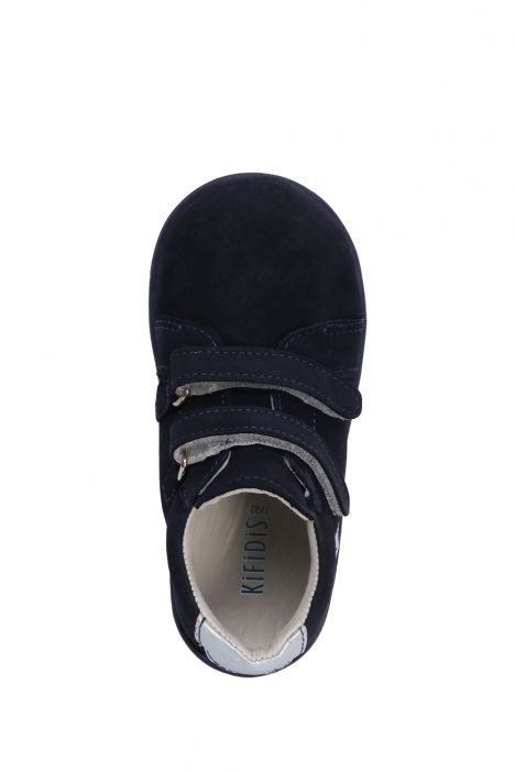 K151 Kifidis-Kids İlk Adım Kız Çocuk Deri Ayakkabı 21-26 Nubuk Lacivert / Nubuck Navy