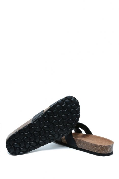 K15277 Kifidis Soft Step Kadın Tek Bantlı Mantar Terlik 36-41 Black/Siyah