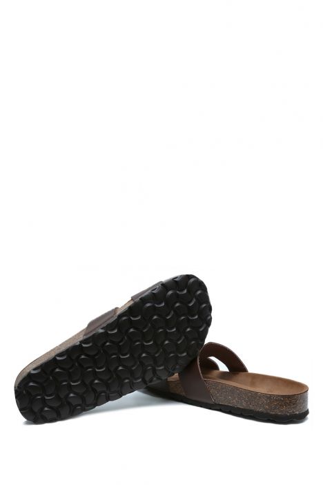 K15277 Kifidis Soft Step Kadın Tek Bantlı Mantar Terlik 36-41 Dk. Brown/Koyu Kahve