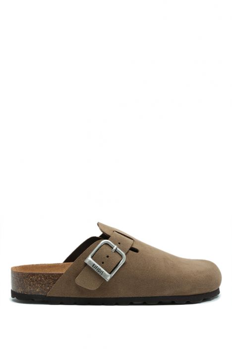 K15390SD Kifidis Soft Step Kadın Süet Deri Sabo Mantar Terlik 36-41 Bej/Taupe