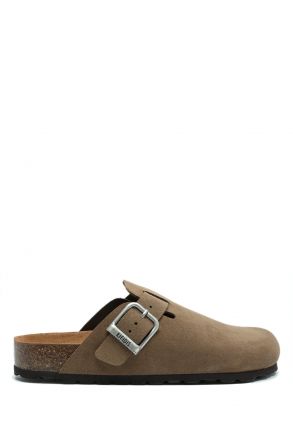 K15390SD Kifidis Soft Step Kadın Süet Deri Sabo Mantar Terlik 36-41 Bej/Taupe