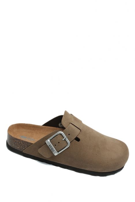 K15390SD Kifidis Soft Step Kadın Süet Deri Sabo Mantar Terlik 36-41 Bej/Taupe