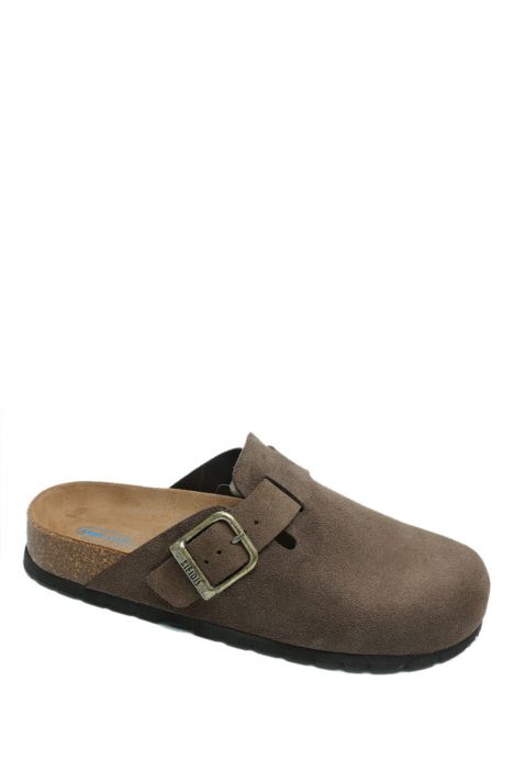 K15390SD Kifidis Soft Step Kadın Süet Deri Sabo Mantar Terlik 36-41 Koyu Kahve/Dark Brown