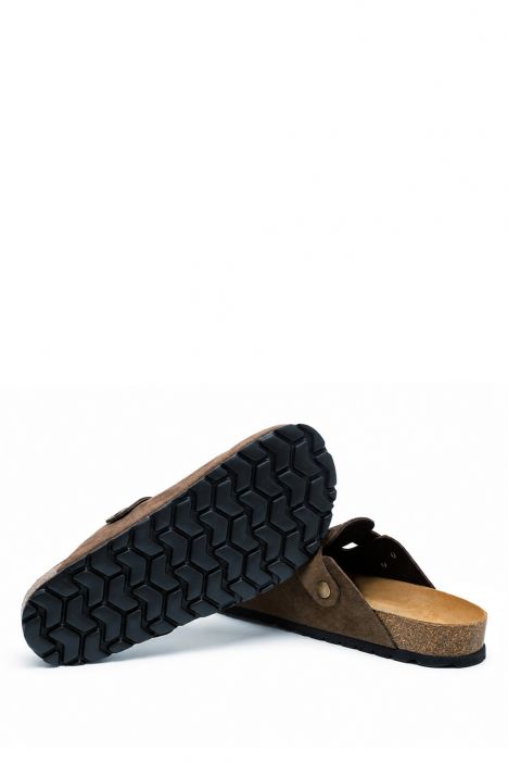 K15390SD Kifidis Soft Step Kadın Süet Deri Sabo Mantar Terlik 36-41 Koyu Kahve/Dark Brown