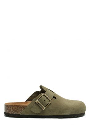 K15390SD Kifidis Soft Step Kadın Süet Deri Sabo Mantar Terlik 36-41 Haki/Khaki 552-032