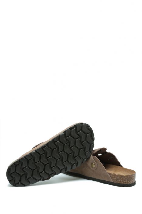 K15390SD Kifidis Soft Step Kadın Süet Deri Sabo Mantar Terlik 36-41 Vizon/Tortora 842-008