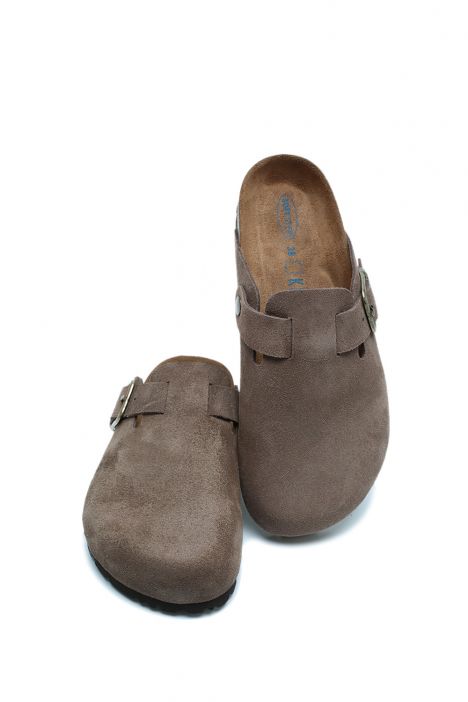 K15390SD Kifidis Soft Step Kadın Süet Deri Sabo Mantar Terlik 36-41 Vizon/Tortora 842-008