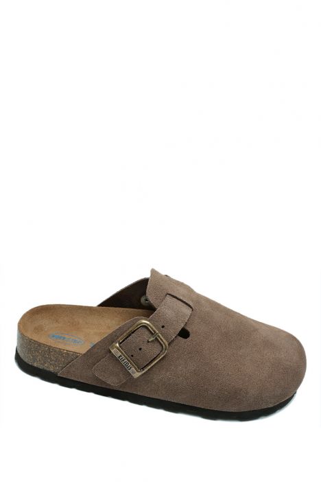 K15390SD Kifidis Soft Step Kadın Süet Deri Sabo Mantar Terlik 36-41 Vizon/Tortora 842-008
