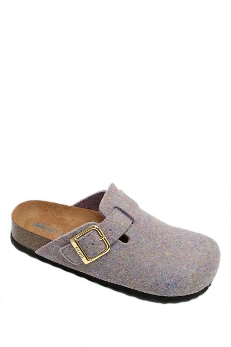 K15391KK Kifidis Soft Step Kadın Keçe Sabo Mantar Terlik 36-41 Lila/Lilac