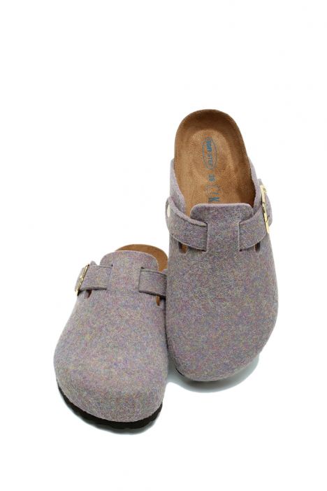K15391KK Kifidis Soft Step Kadın Keçe Sabo Mantar Terlik 36-41 Lila/Lilac