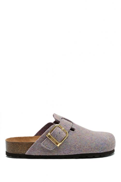 K15391KK Kifidis Soft Step Kadın Keçe Sabo Mantar Terlik 36-41 Lila/Lilac