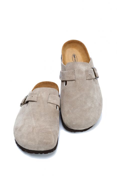 K196092SD Kifidis Soft Step Kadın Süet Deri Sabo Mantar Terlik 36-41 Kum Süet