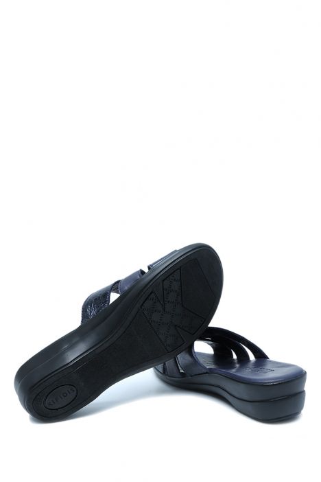 K1992-122 Kifidis Kadın Deri Terlik 36-41 Lacivert / Navy Blue