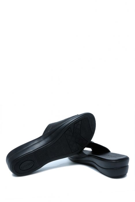 K1992-123 Kifidis Kadın Deri Terlik 36-41 Siyah / Black