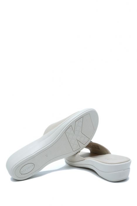 K1992-123 Kifidis Kadın Deri Terlik 36-41 Krem / Cream