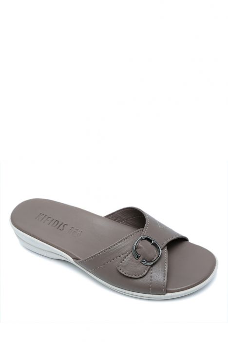 K1992-123 Kifidis Kadın Deri Terlik 36-41 Vizon / Taupe