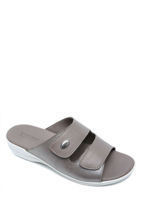 K1992-124 Kifidis Kadın Deri Terlik 36-41 Vizon / Taupe