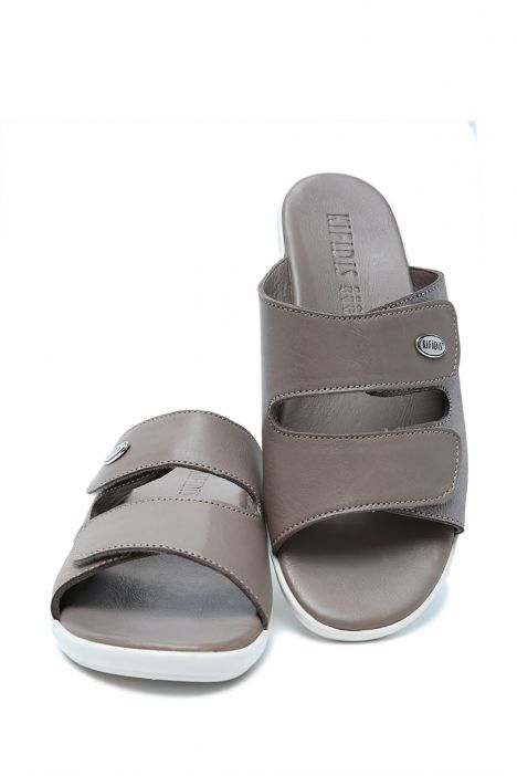 K1992-124 Kifidis Kadın Deri Terlik 36-41 Vizon / Taupe