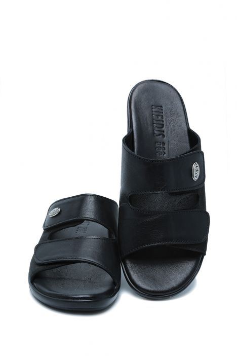 K1992-124 Kifidis Kadın Deri Terlik 36-41 Siyah / Black