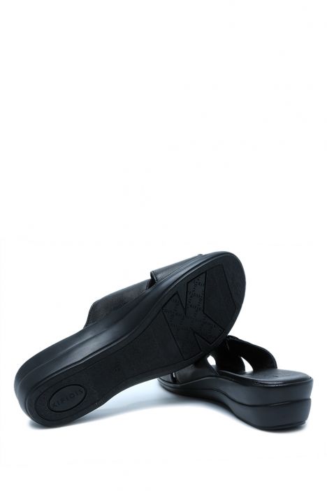 K1992-125 Kifidis Kadın Deri Terlik 36-41 Siyah / Black